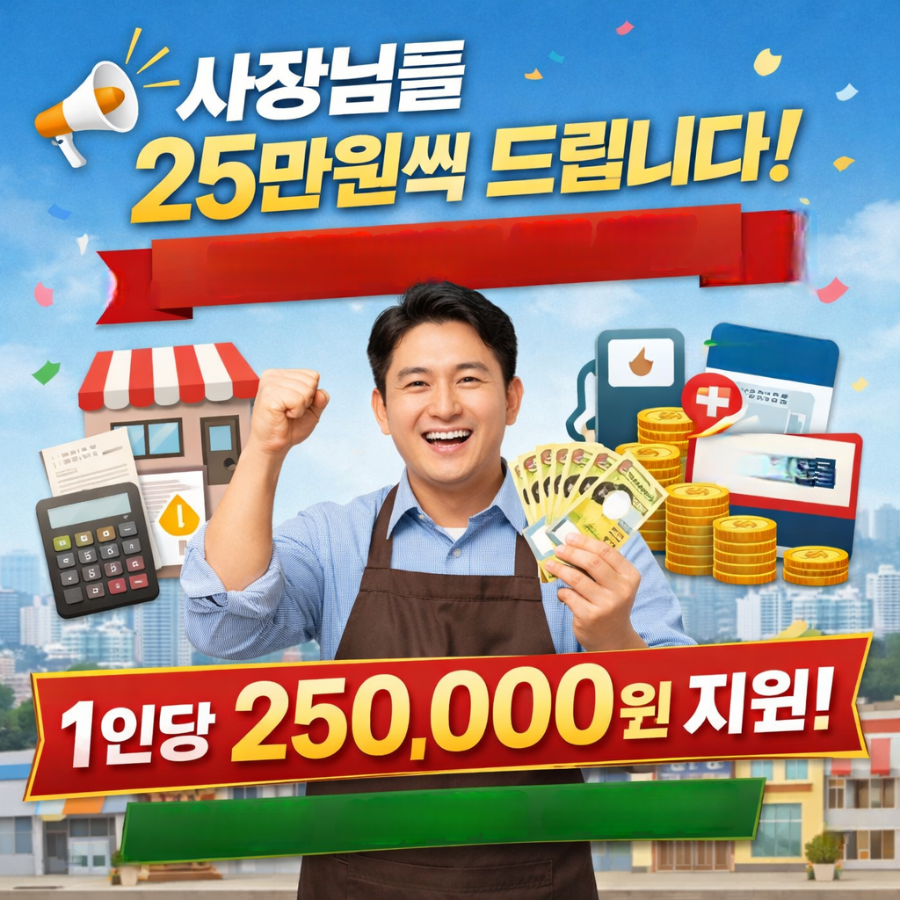 “사장님들, 25만원씩 드립니다!” 📅 경영안정 바우처 오늘(2/9)부터 신청 시작!